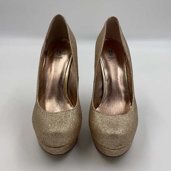 Bakers Victoria Gold Glitter Platform Stiletto Pump Heels Size 8.5 M Rose Gold - Picture 1 of 16